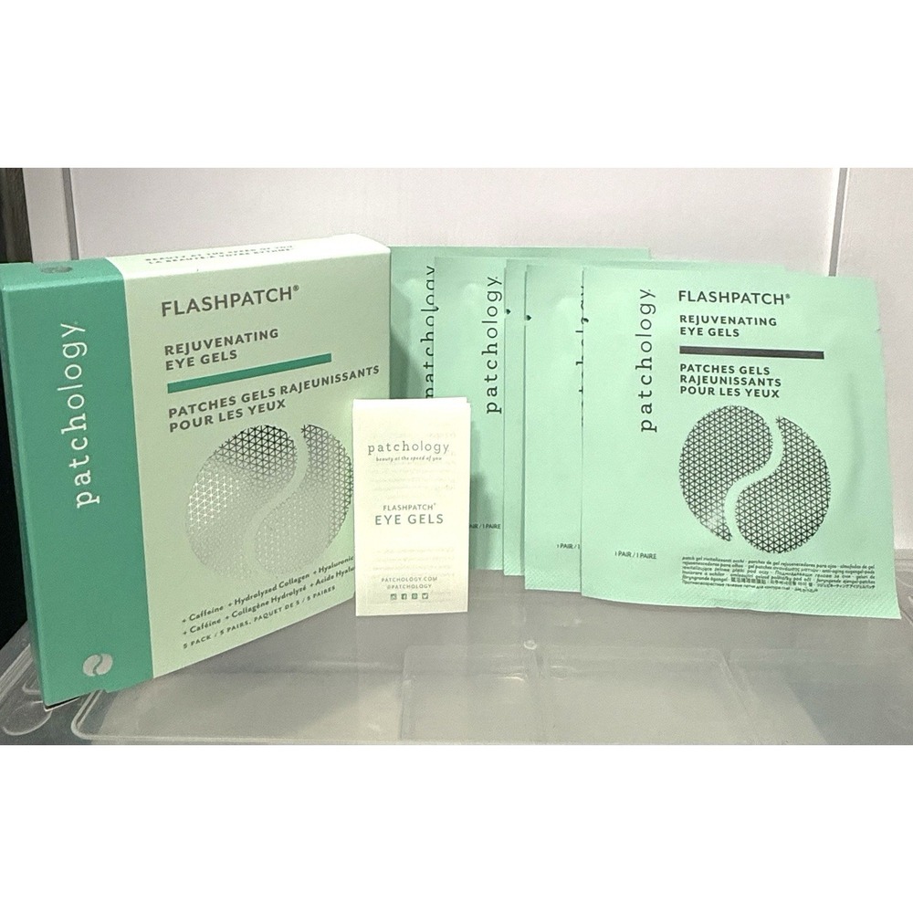 Patchology Flashpatch Rejuvenating Eye Gels 5 Pairs NIB Collagen Hyaluronic Acid